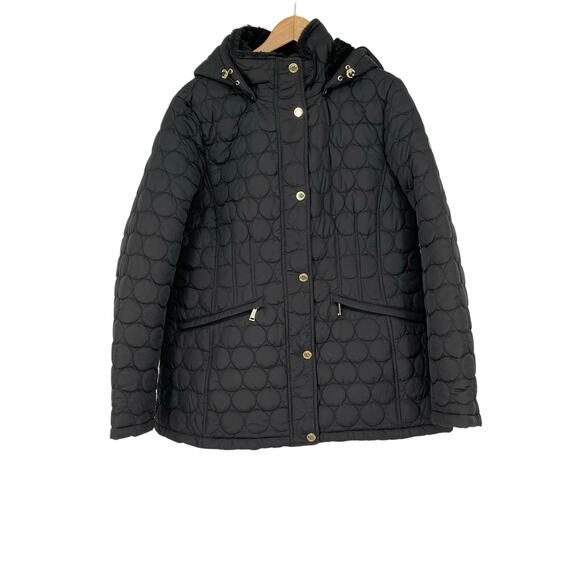 Laundry by Shelli Segal Black Puffer Jacket Removable‎ Hood Trim Women’s XL - Picture 1 of 6